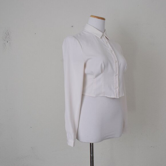 Off White Crop Fitted Blouse by Atelier Mexico size 6 - Picture 4 of 11